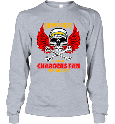 Personalized Los Angeles Chargers Damn Right Skull Full Printing