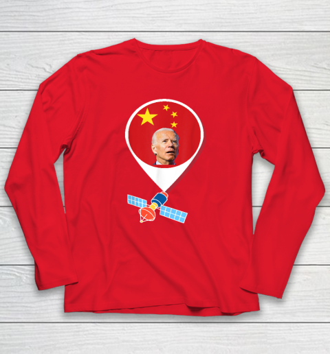Chinese Spy Balloon Funny Surveillance Joe Biden China Flag Long Sleeve T-Shirt 6