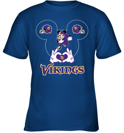 I Love The Vikings Mickey Mouse Minnesota Vikings Youth T-Shirt 