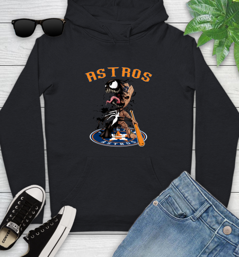 MLB Houston Astros Baseball Venom Groot Guardians Of The Galaxy Youth Hoodie 2