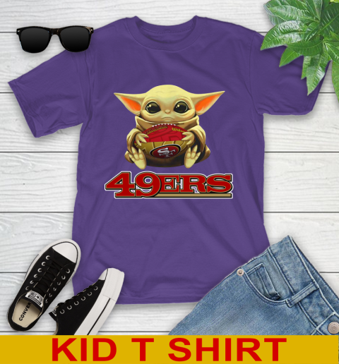 NFL Football San Francisco 49ers Baby Yoda Star Wars Shirt Youth T-Shirt 4