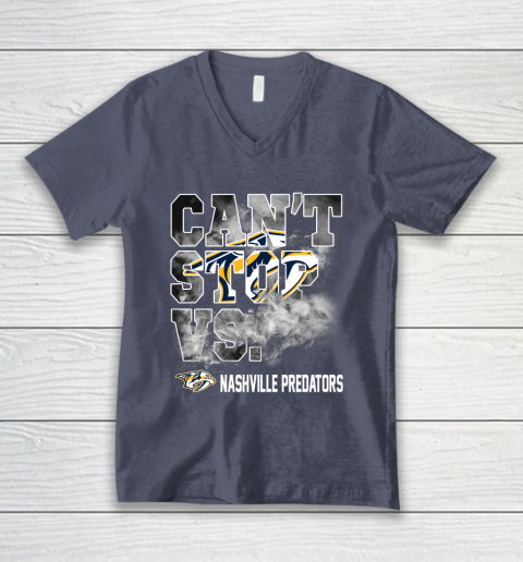 NHL Nashville Predators Hockey Can't Stop Vs V-Neck T-Shirt 7