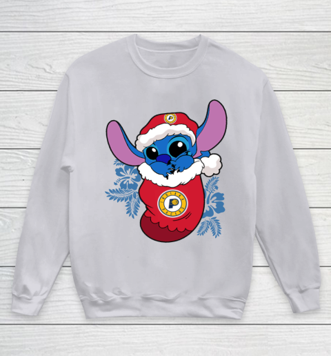 Indiana Pacers Christmas Stitch In The Sock Funny Disney NBA Youth Sweatshirt 5 Indiana Pacers Christmas Stitch In The Sock Funny Disney NBA Youth Sweatshirt - Image 5