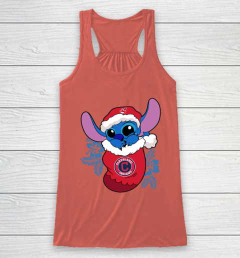 Cleveland Indians Christmas Stitch In The Sock Funny Disney MLB Racerback Tank 4
