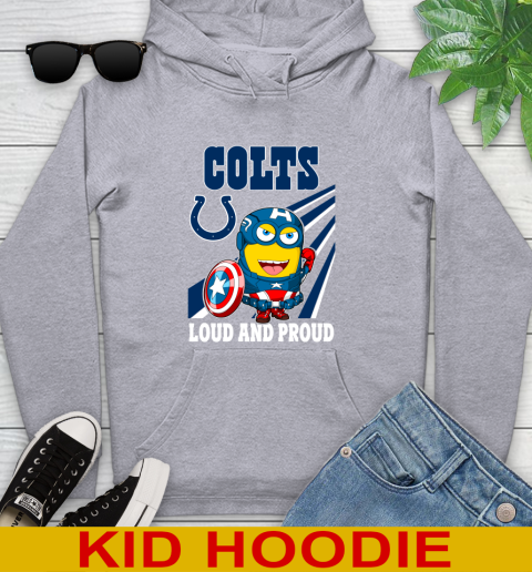 NFL Football Indianapolis Colts Captain America Marvel Avengers Minion Shirt Youth Hoodie 6