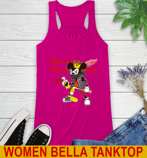 Detroit Red Wings NHL Hockey Mickey Peace Sign Sports Racerback Tank 8