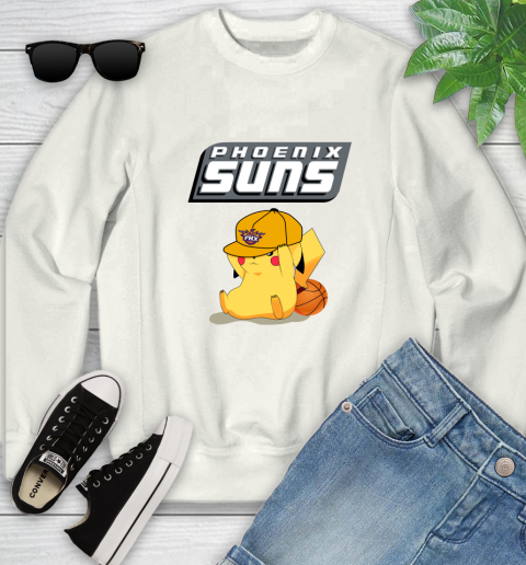 NBA Pikachu Basketball Sports Phoenix Suns Youth Sweatshirt