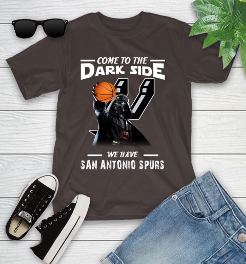 NBA Come To The Dark Side We Have San Antonio Spurs Star Wars Darth Vader Basketball Youth T-Shirt 7