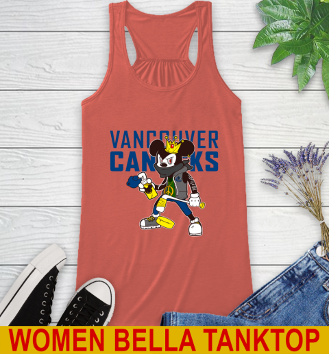 Vancouver Canucks NHL Hockey Mickey Peace Sign Sports Racerback Tank 4