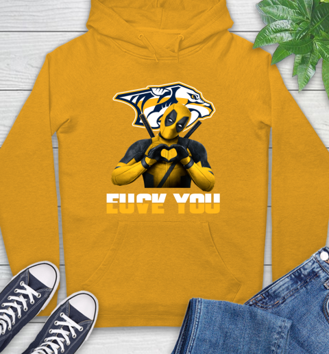 NHL Nashville Predators Deadpool Love You Fuck You Hockey Sports Hoodie 2