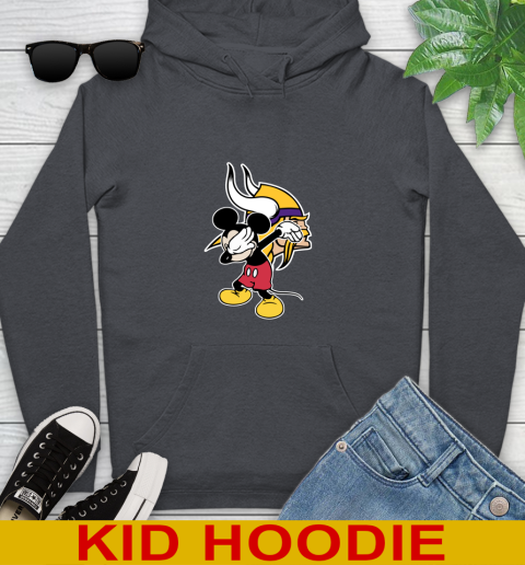 Minnesota Vikings NFL Football Dabbing Mickey Disney Sports Youth Hoodie 9
