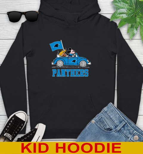 NFL Football Carolina Panthers Pluto Mickey Driving Disney Shirt Youth Hoodie 2