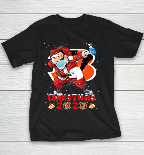 Cincinnati Bengals Funny Santa Claus Dabbing Christmas 2020 NFL Youth T-Shirt