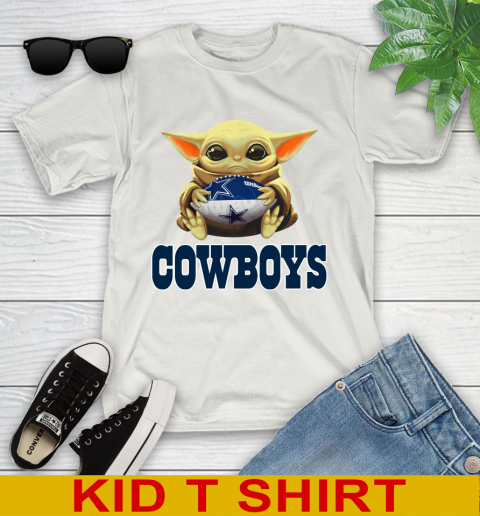 NFL Football Dallas Cowboys Baby Yoda Star Wars Shirt Youth T-Shirt 12