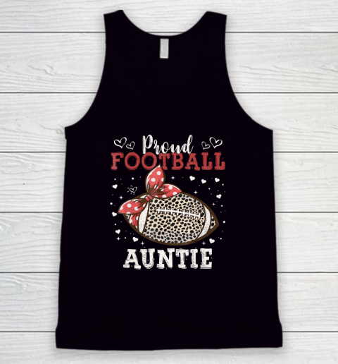 Proud Football Auntie Shirt Women Leopard Game Day Players Tank Top