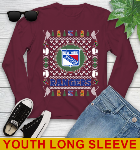 New York Rangers Merry Christmas NHL Hockey Loyal Fan Youth Long Sleeve 6