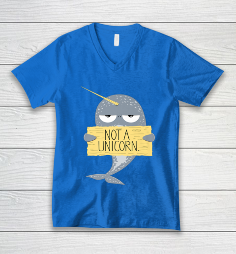 Not A Unicorn Cute Funny Narwhal Graphic V-Neck T-Shirt 6