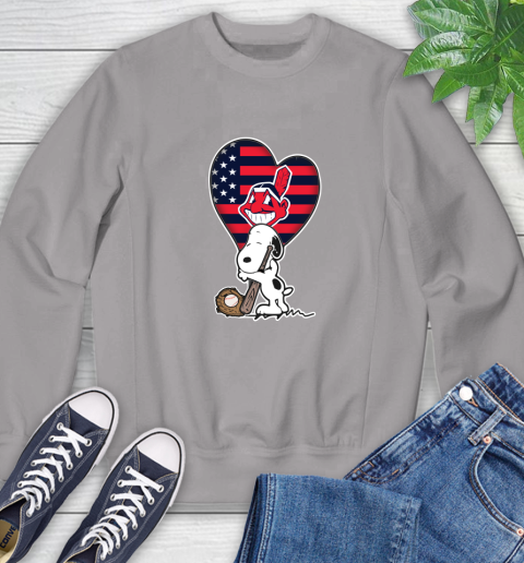 Cleveland Indians MLB Baseball The Peanuts Movie Adorable Snoopy Sweatshirt 5