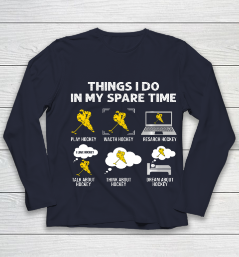 Things I Do In My Spare Time Hockey Ice Hockey Player Gift Youth Long Sleeve 2