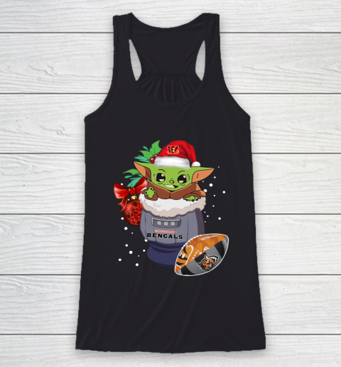 Cincinnati Bengals Christmas Baby Yoda Star Wars Funny Happy NFL Racerback Tank