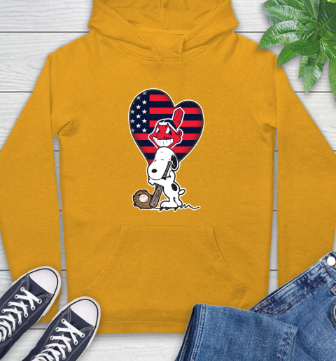 Cleveland Indians MLB Baseball The Peanuts Movie Adorable Snoopy Hoodie 3