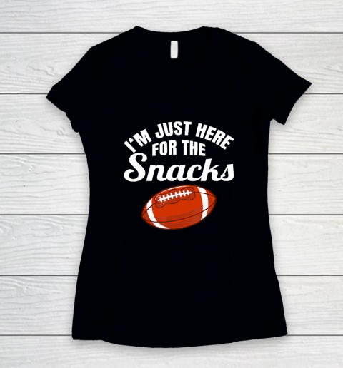I'm Just Here For The Snacks American Football Season Women's V-Neck T-Shirt