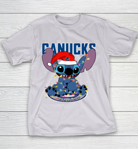 Vancouver Canucks NHL Hockey noel stitch Christmas Youth T-Shirt 2