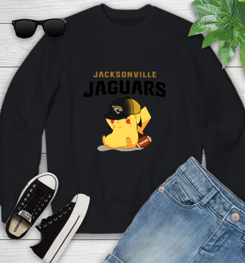 NFL Pikachu Football Sports Jacksonville Jaguars Youth Sweatshirt 2