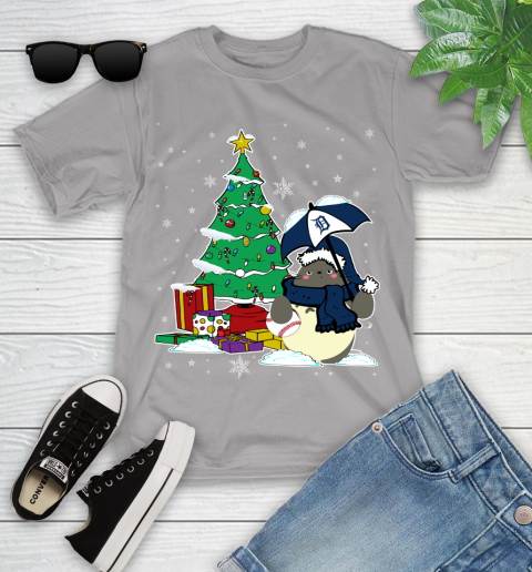 Detroit Tigers MLB Baseball Cute Tonari No Totoro Christmas Sports Youth T-Shirt 4