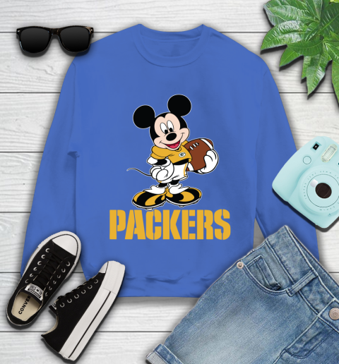 NFL Football Green Bay Packers Cheerful Mickey Mouse Shirt Youth Sweatshirt 7