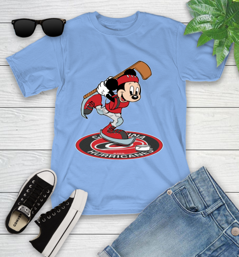 NHL Hockey Carolina Hurricanes Cheerful Mickey Disney Shirt Youth T-Shirt 11