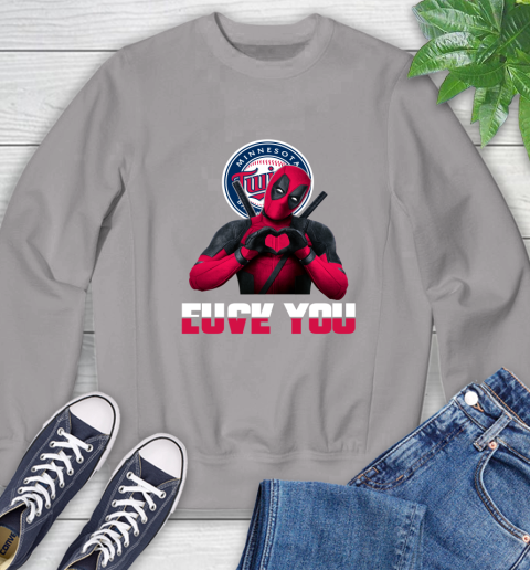 MLB Minnesota Twins Deadpool Love You Fuck You Baseball Sports Sweatshirt 5