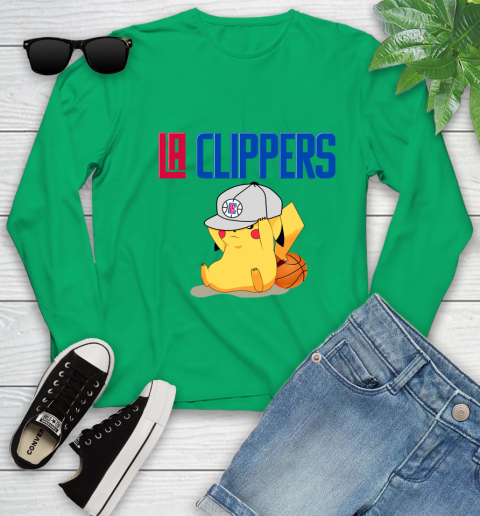 NBA Pikachu Basketball Sports Los Angeles Clippers Youth Long Sleeve 6