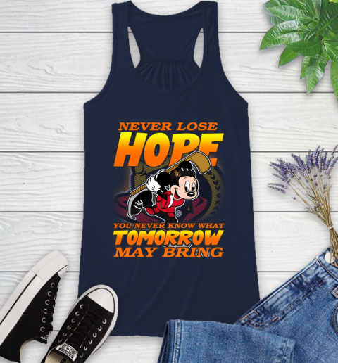 Ottawa Senators NHL Hockey ootball Mickey Disney Never Lose Hope Racerback Tank 10