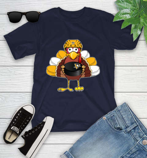 Pittsburgh Penguins Turkey Thanksgiving Day Youth T-Shirt 3