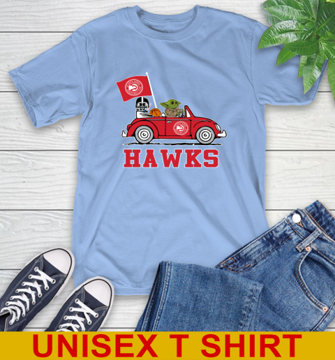 NBA Basketball Atlanta Hawks Darth Vader Baby Yoda Driving Star Wars Shirt T-Shirt 11