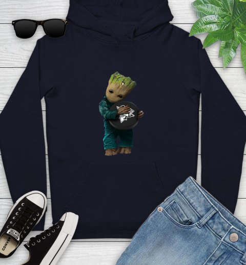 NHL Groot Guardians Of The Galaxy Hockey Sports Pittsburgh Penguins Youth Hoodie 4