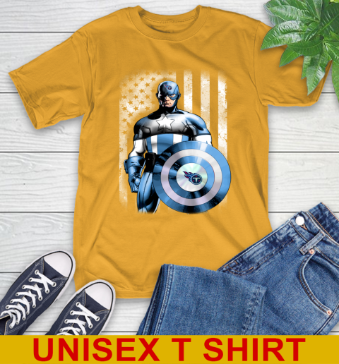 Tennessee Titans NFL Football Captain America Marvel Avengers American Flag Shirt T-Shirt 2