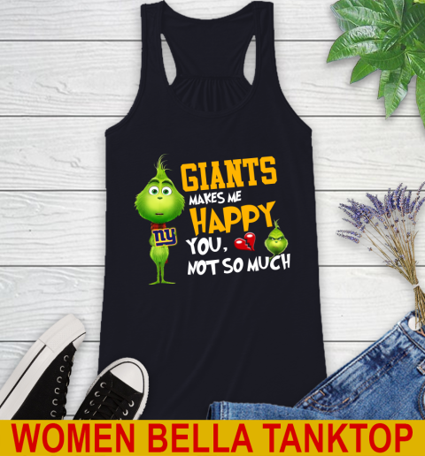 NFL New York Giants Makes Me Happy You Not So Much Grinch Football Sports Racerback Tank 8