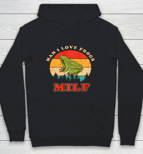 MILF Man I Love Frogs Funny Retro Frog Youth Hoodie