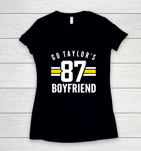 Go Taylors Boyfriend Football Funny Go Taylor's Women's V-Neck T-Shirt