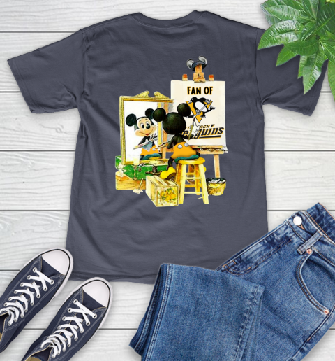 NHL Hockey Pittsburgh Penguins Mickey Drawing Shirt 52