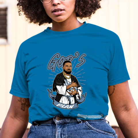 Air Jordan 1 Fearless Facetasm Matching Sneaker Tshirt Frake God's Plan White and Blue Jordan Tshirt