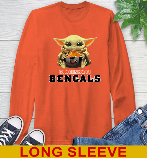 NFL Football Cincinnati Bengals Baby Yoda Star Wars Shirt Long Sleeve T-Shirt 5