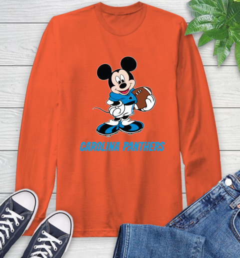 NFL Football Carolina Panthers Cheerful Mickey Mouse Shirt Long Sleeve T-Shirt 5