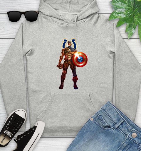 NFL Captain America Marvel Avengers Endgame Football Sports Indianapolis Colts Youth Hoodie
