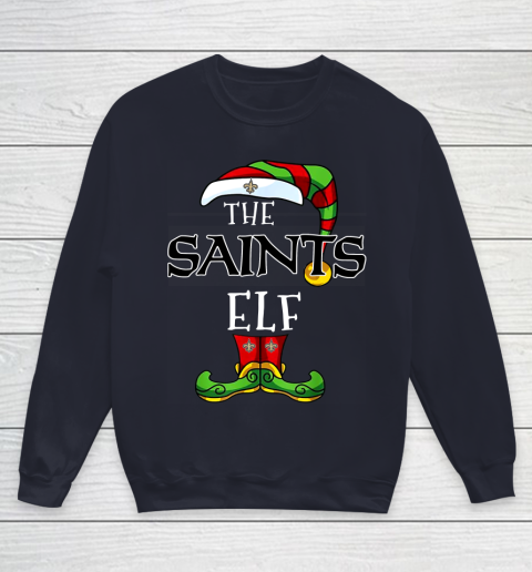 New Orleans Saints Christmas ELF Funny NFL Youth Sweatshirt 2