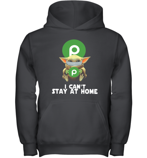 Baby Yoda Face Mask Hug Publix I Can't Stay At Home shirt Youth Hoodie