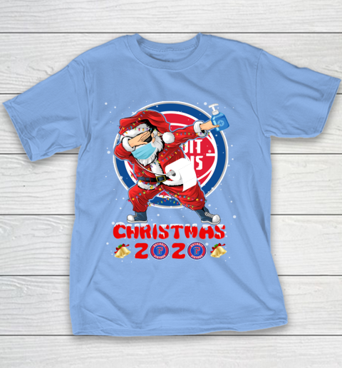 Detroit Pistons Funny Santa Claus Dabbing Christmas 2020 NBA Youth T-Shirt 8
