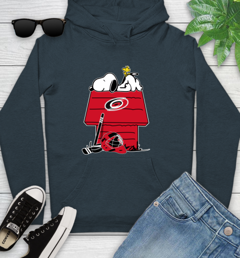 Carolina Hurricanes NHL Hockey Snoopy Woodstock The Peanuts Movie Youth Hoodie 8